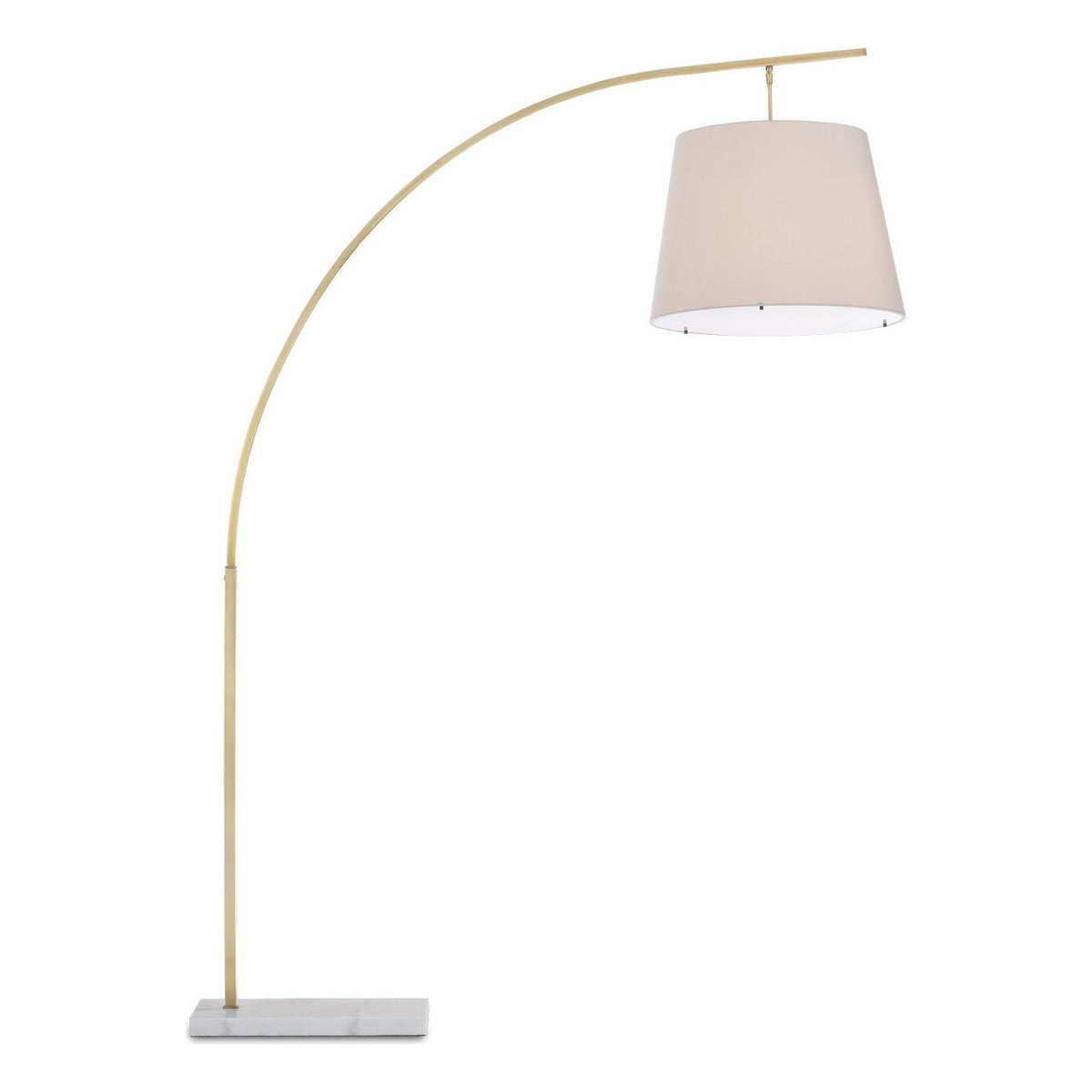 Currey and Company - 8000-0125 - Two Light Floor Lamp - Cloister - Antique Brass/White