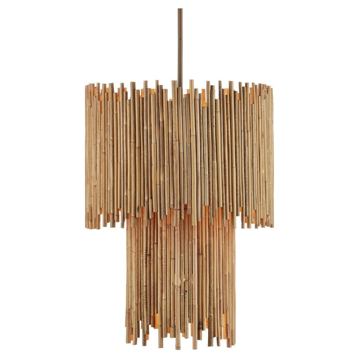 Currey and Company - 9000-0966 - Five Light Pendant - Teahouse - Natural/Khaki