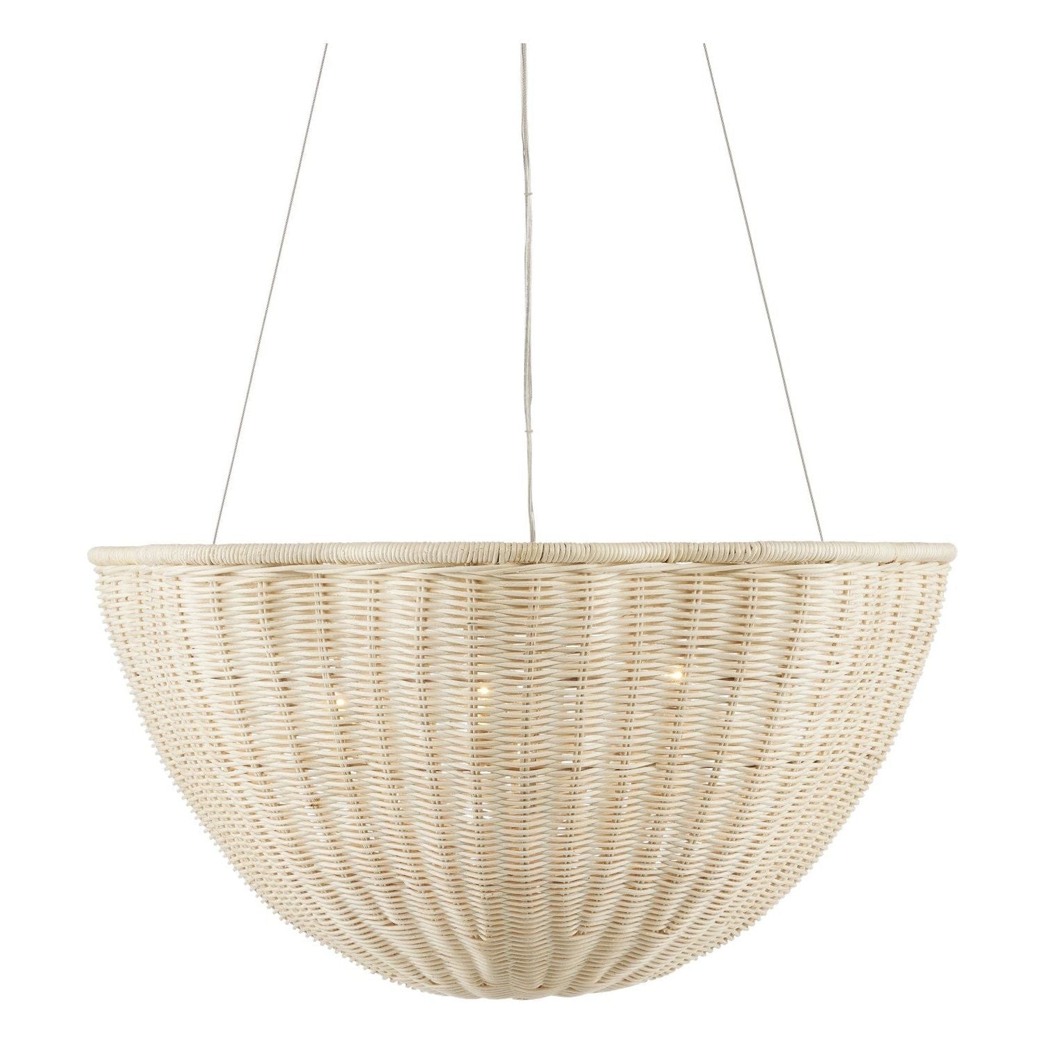 Currey and Company - 9000-0993 - Three Light Pendant - Telos - Bleached Natural/Vanilla