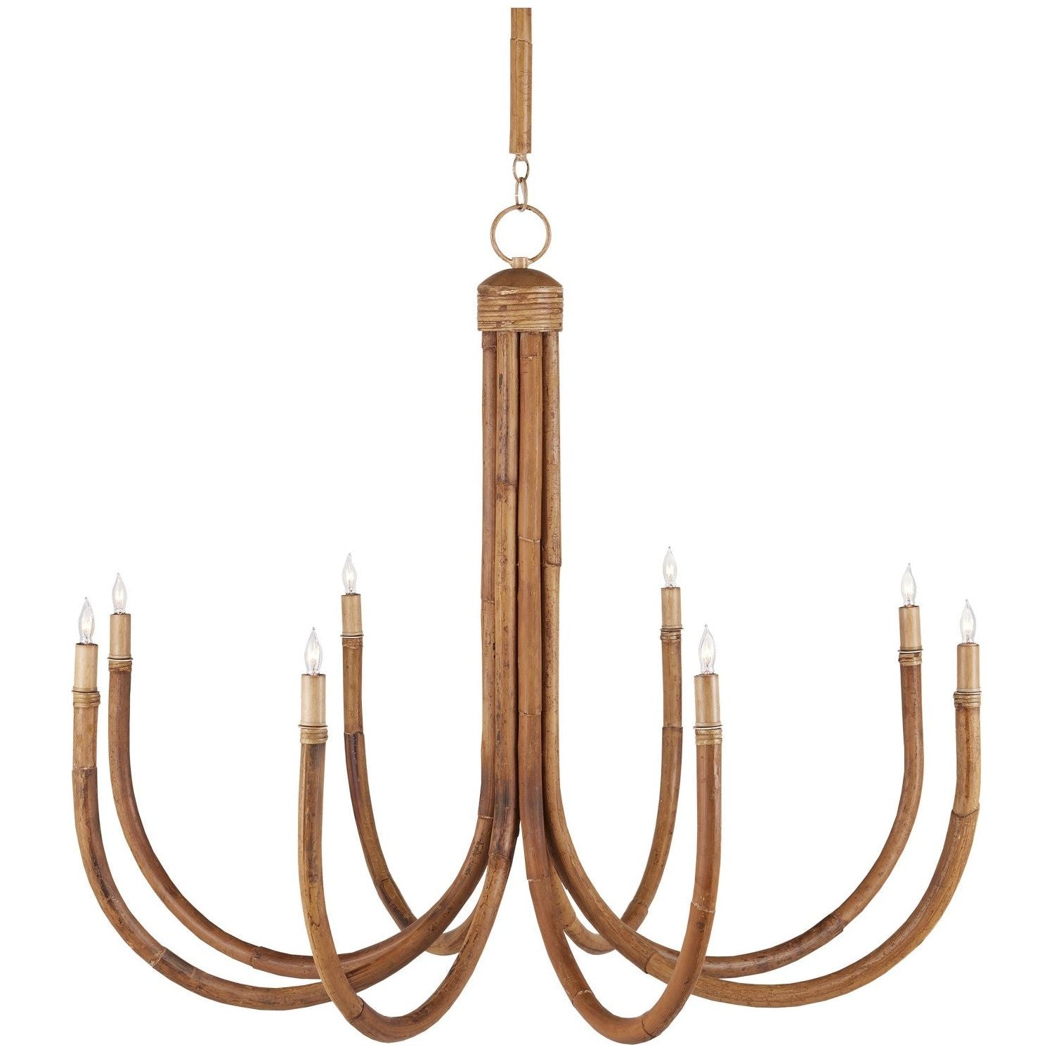 Currey and Company - 9000-1085 - Eight Light Chandelier - Samsara - Natural/Saddle Tan