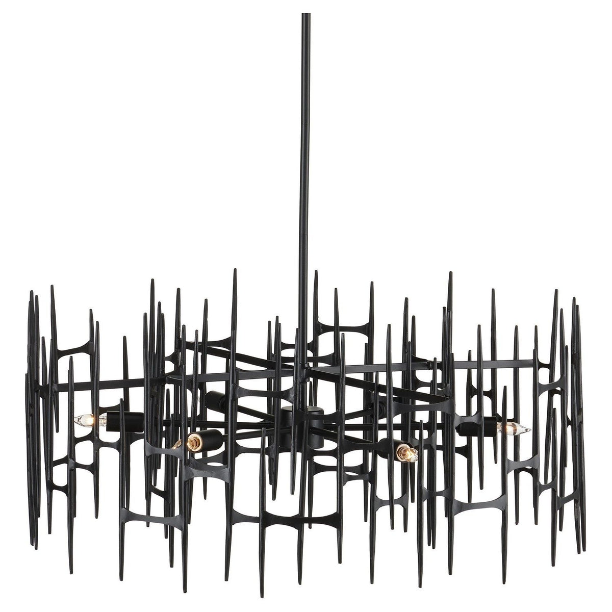 Currey and Company - 9000-1091 - Six Light Chandelier - Attingham - Satin Black