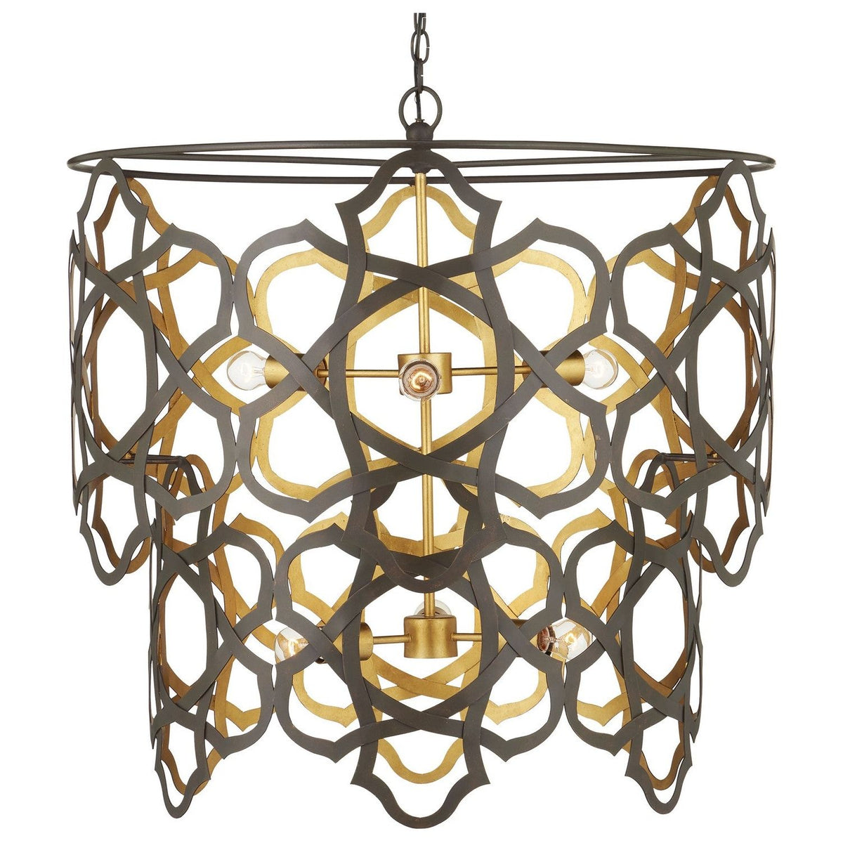 Currey and Company - 9000-1106 - Six Light Chandelier - Mauresque - Bronze Gold/Contemporary Gold Leaf