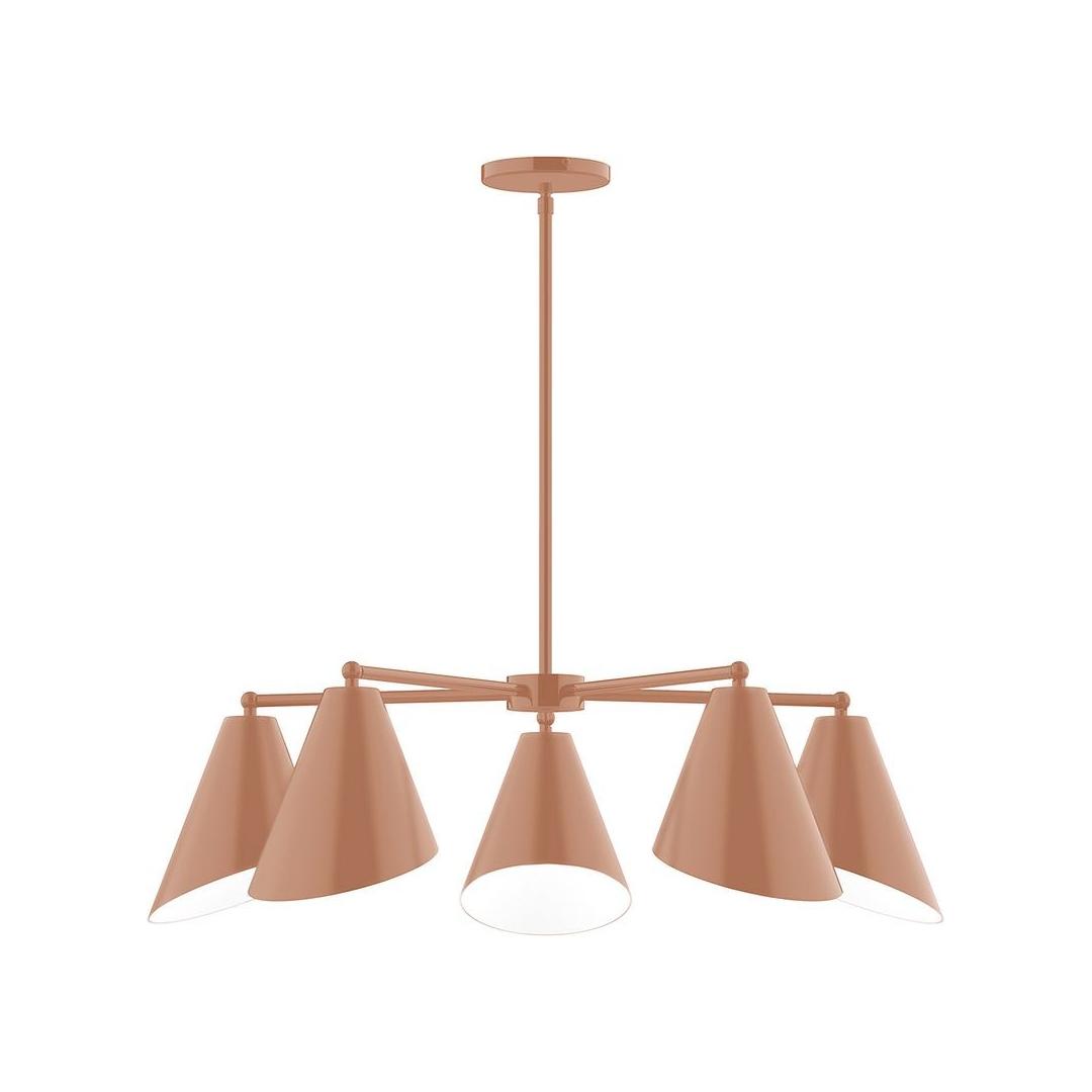 Montclair Light Works - CHC415-19 - Five Light Chandelier - J-Series - Terracotta