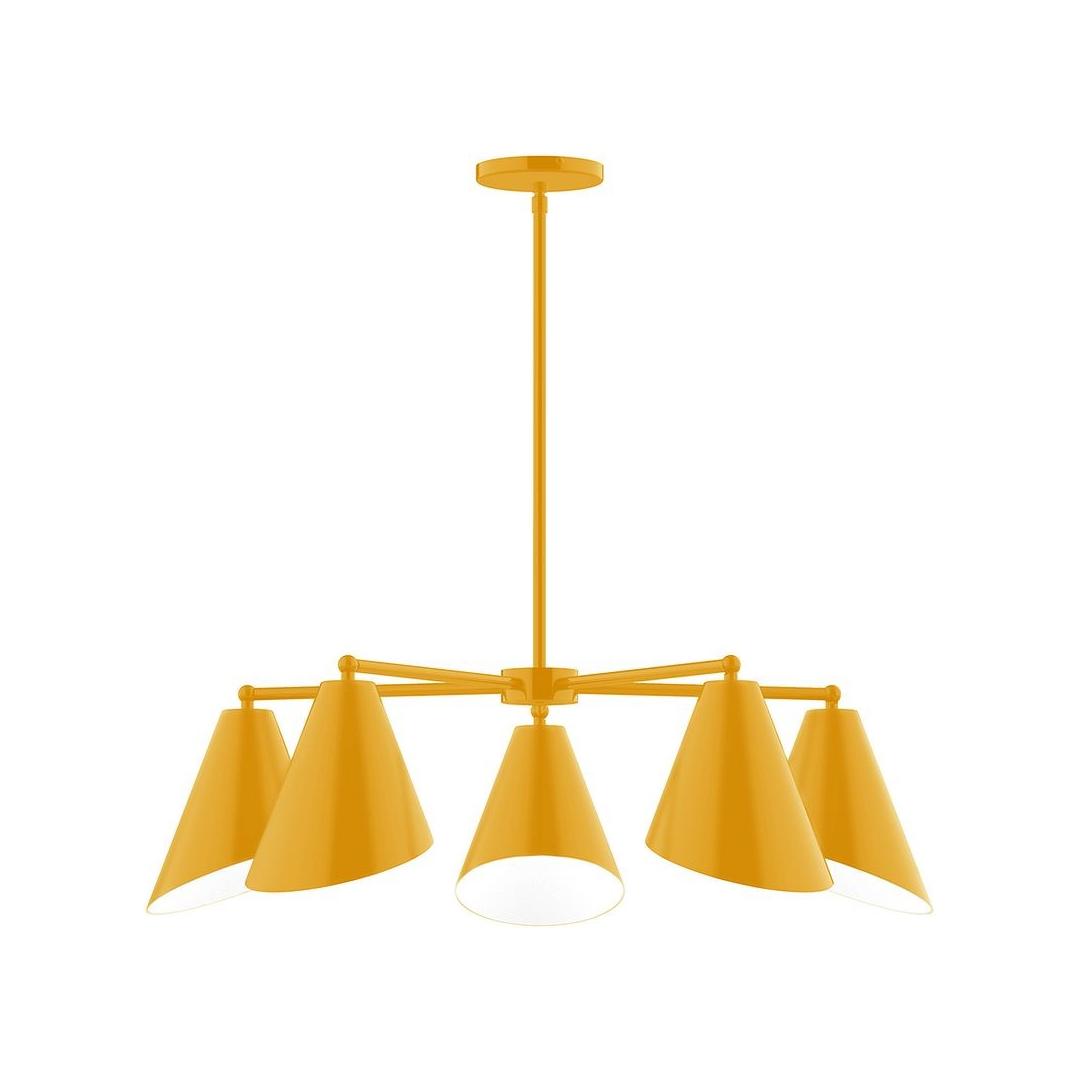 Montclair Light Works - CHC415-21 - Five Light Chandelier - J-Series - Bright Yellow