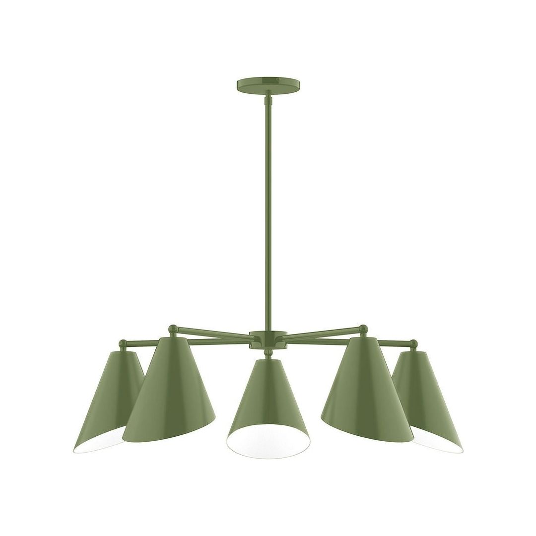 Montclair Light Works - CHC415-22 - Five Light Chandelier - J-Series - Fern Green