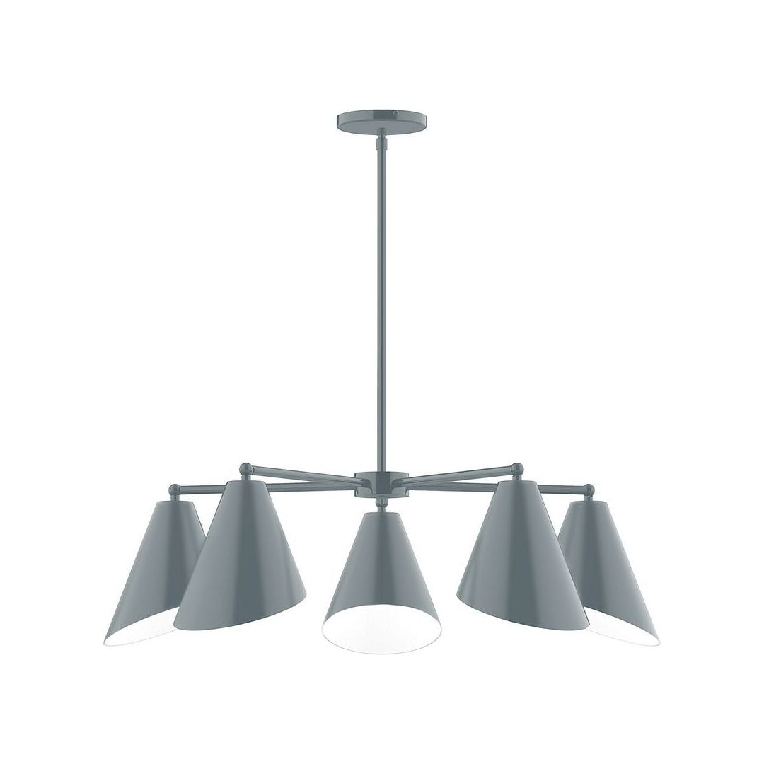 Montclair Light Works - CHC415-40 - Five Light Chandelier - J-Series - Slate Gray