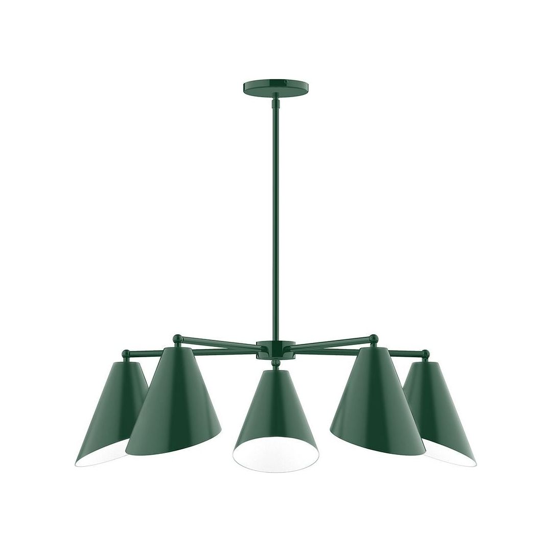 Montclair Light Works - CHC415-42 - Five Light Chandelier - J-Series - Forest Green