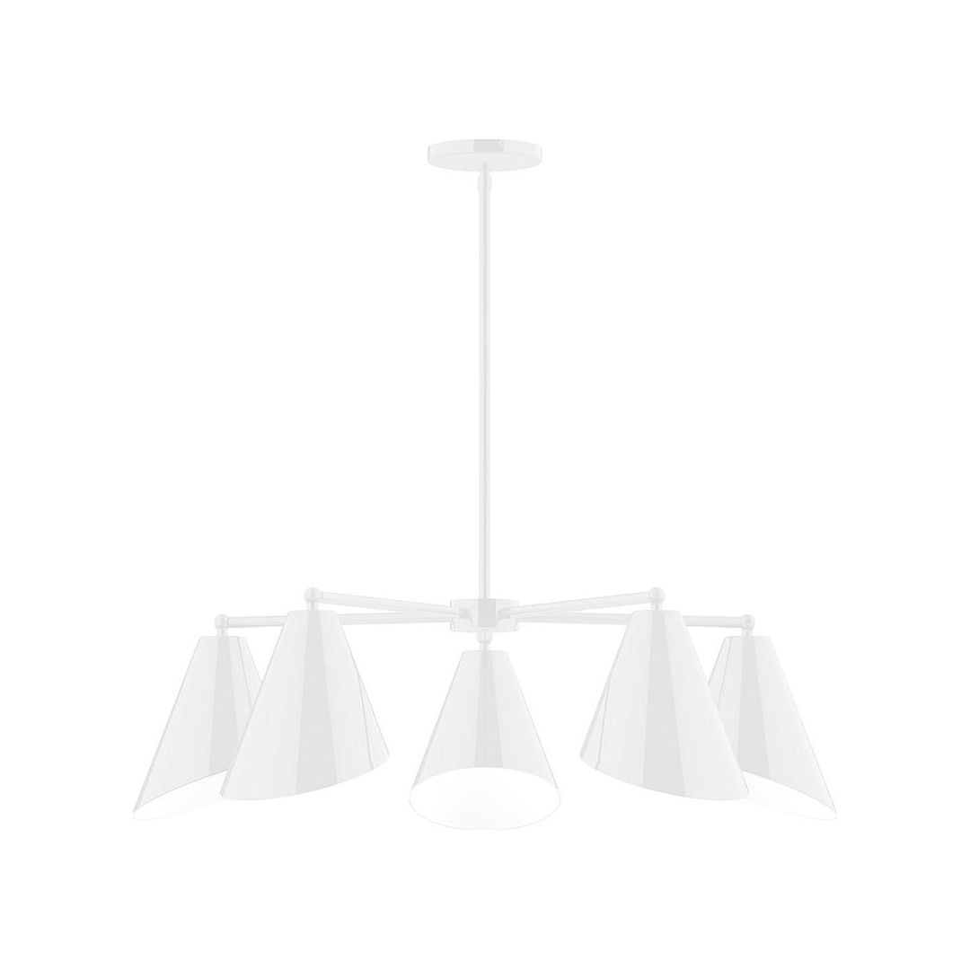 Montclair Light Works - CHC415-44 - Five Light Chandelier - J-Series - White