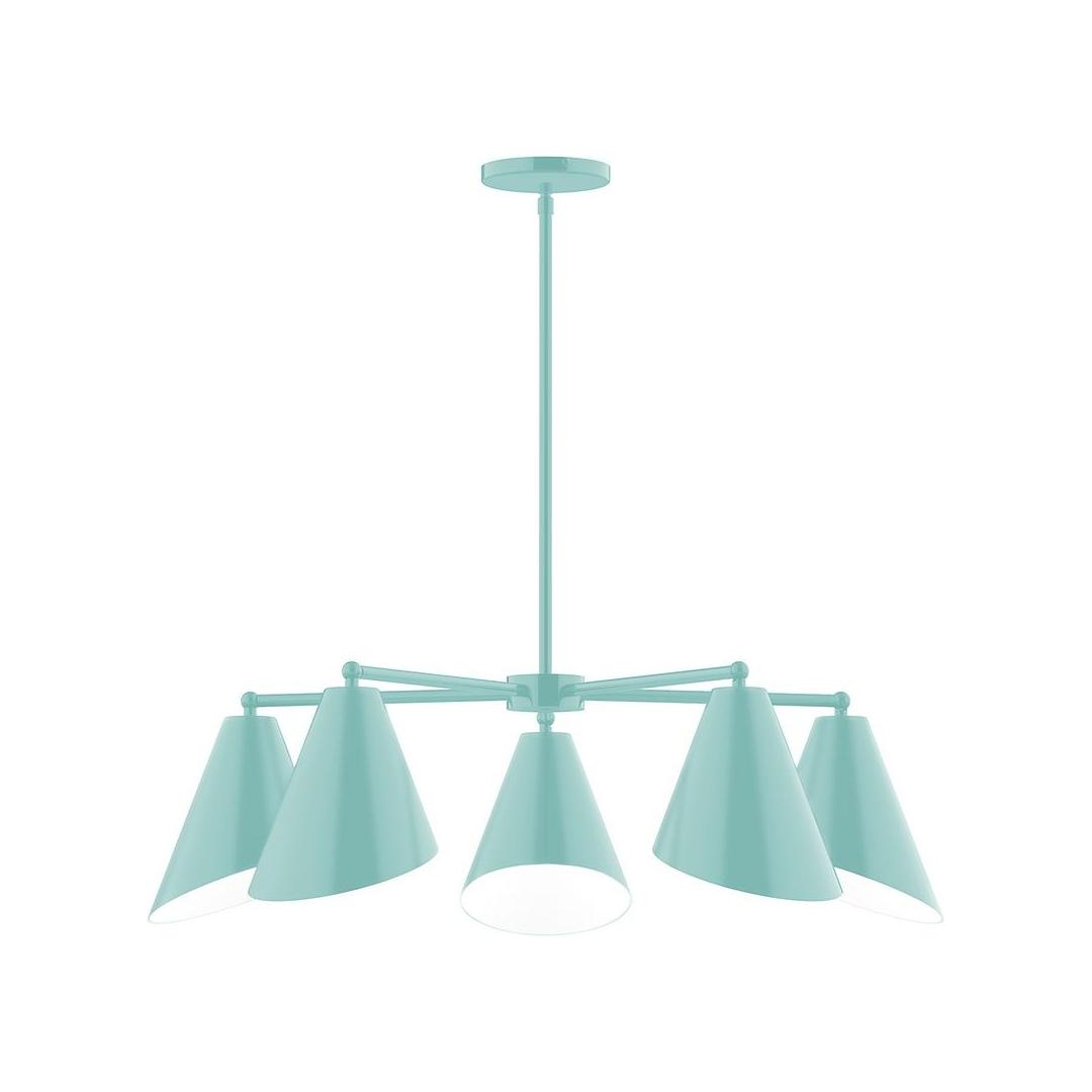 Montclair Light Works - CHC415-48 - Five Light Chandelier - J-Series - Sea Green