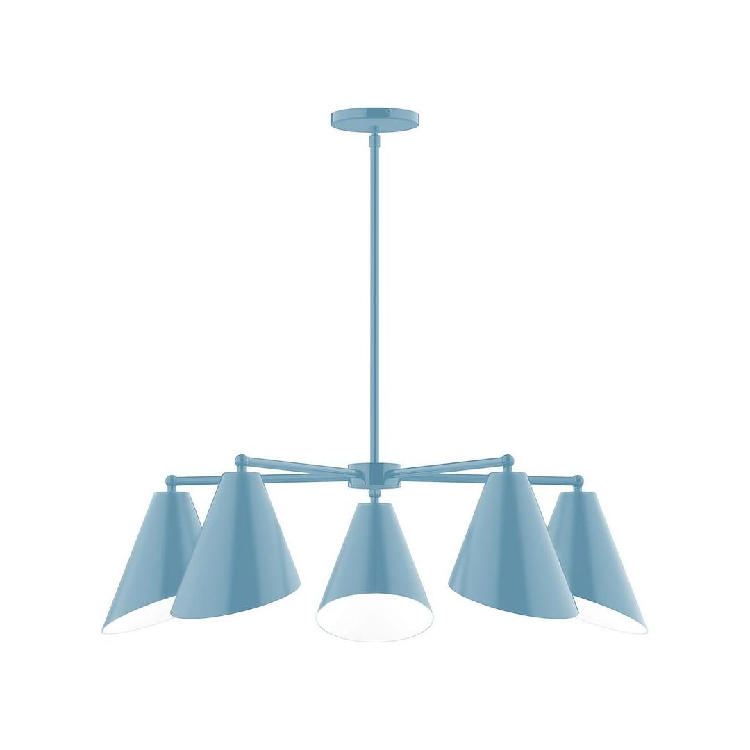 Montclair Light Works - CHC415-54 - Five Light Chandelier - J-Series - Light Blue