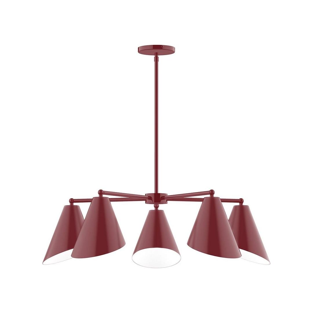 Montclair Light Works - CHC415-55 - Five Light Chandelier - J-Series - Barn Red