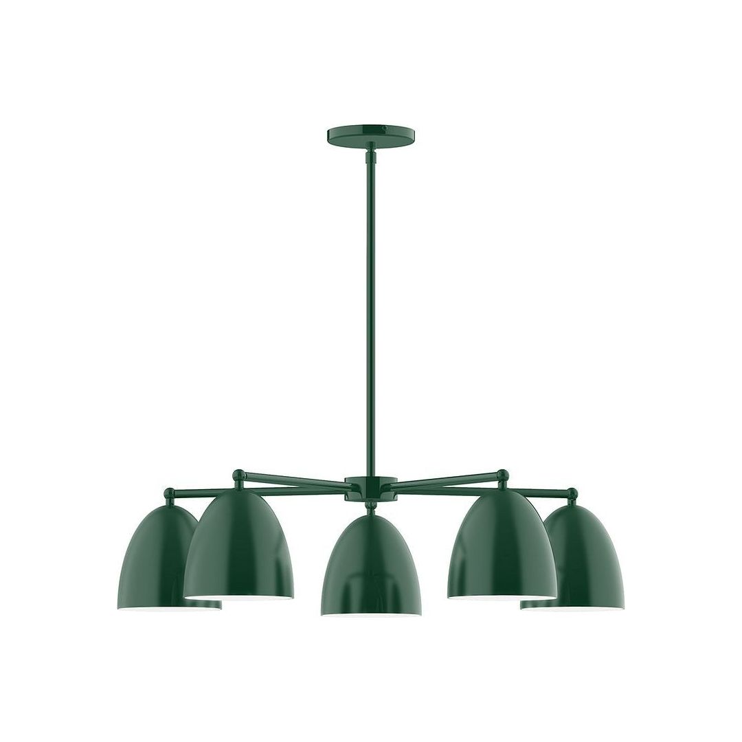 Montclair Light Works - CHC417-42 - Five Light Chandelier - J-Series - Forest Green