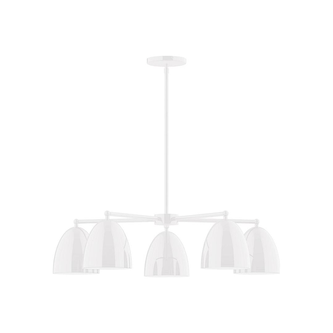 Montclair Light Works - CHC417-44 - Five Light Chandelier - J-Series - White