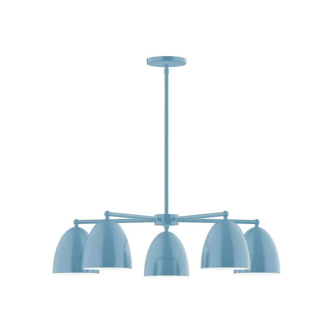 Montclair Light Works - CHC417-54 - Five Light Chandelier - J-Series - Light Blue