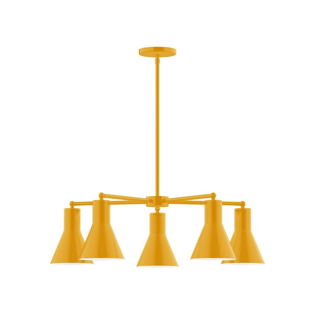 Montclair Light Works - CHC436-21 - Five Light Chandelier - J-Series - Bright Yellow