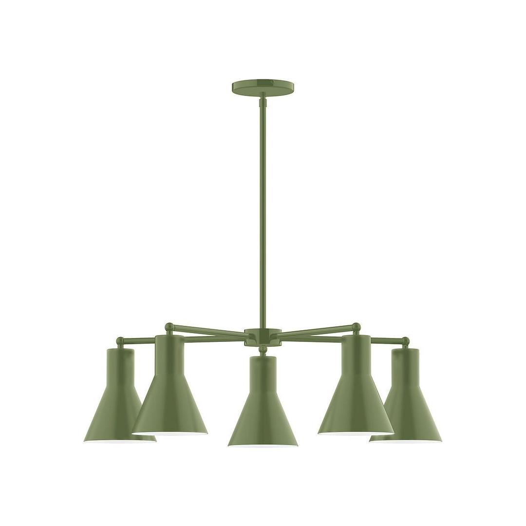 Montclair Light Works - CHC436-22 - Five Light Chandelier - J-Series - Fern Green