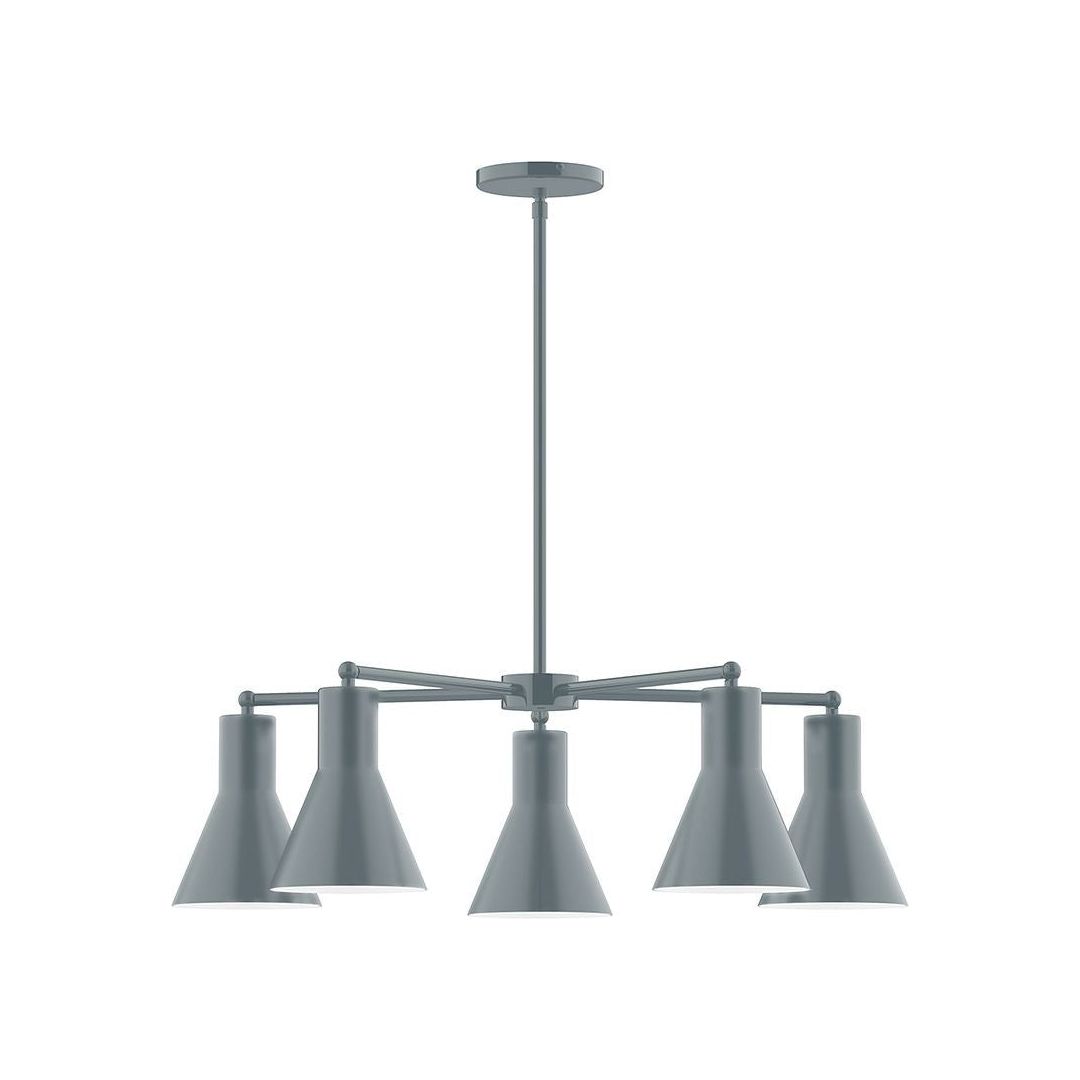 Montclair Light Works - CHC436-40 - Five Light Chandelier - J-Series - Slate Gray