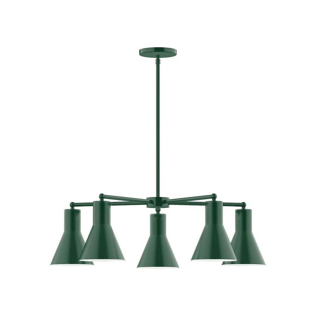 Montclair Light Works - CHC436-42 - Five Light Chandelier - J-Series - Forest Green