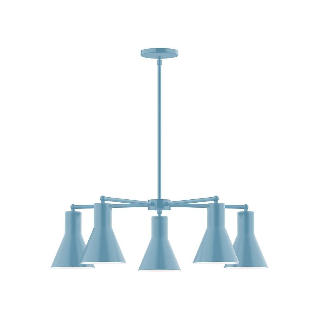 Montclair Light Works - CHC436-54 - Five Light Chandelier - J-Series - Light Blue