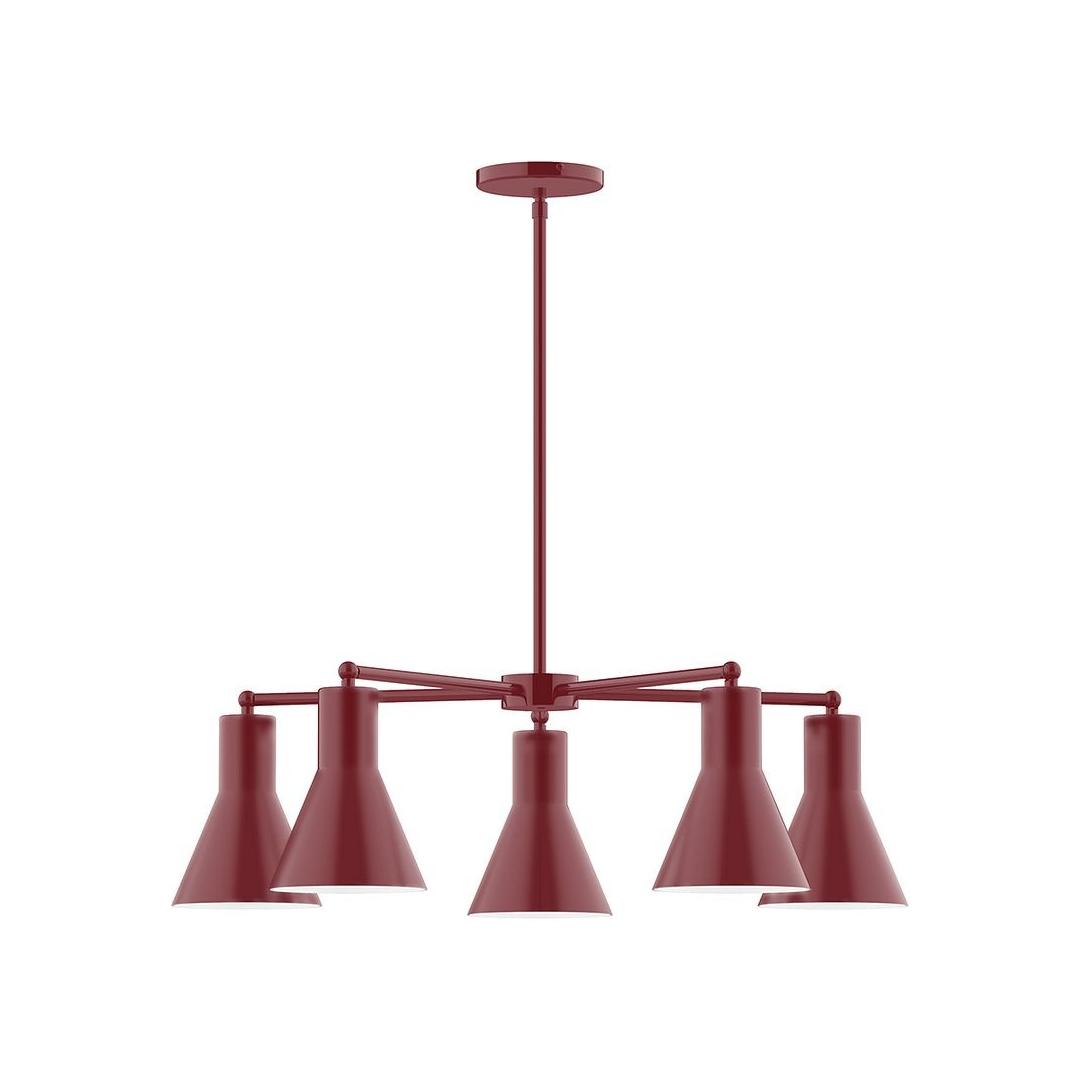 Montclair Light Works - CHC436-55 - Five Light Chandelier - J-Series - Barn Red