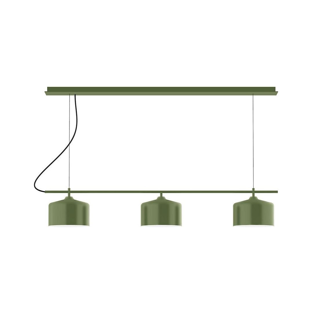 Montclair Light Works - CHD419-22 - Three Light Linear Chandelier - Axis - Fern Green