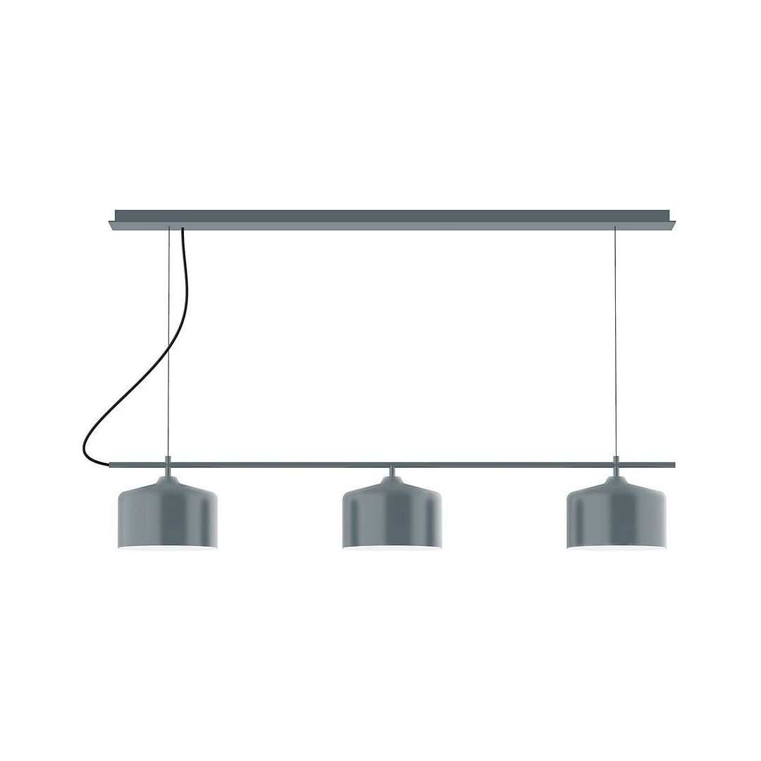 Montclair Light Works - CHD419-40 - Three Light Linear Chandelier - Axis - Slate Gray