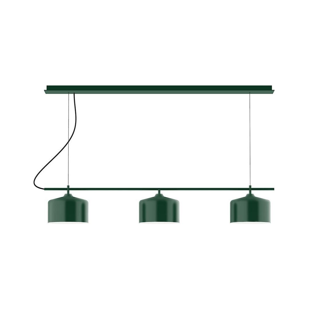 Montclair Light Works - CHD419-42 - Three Light Linear Chandelier - Axis - Forest Green