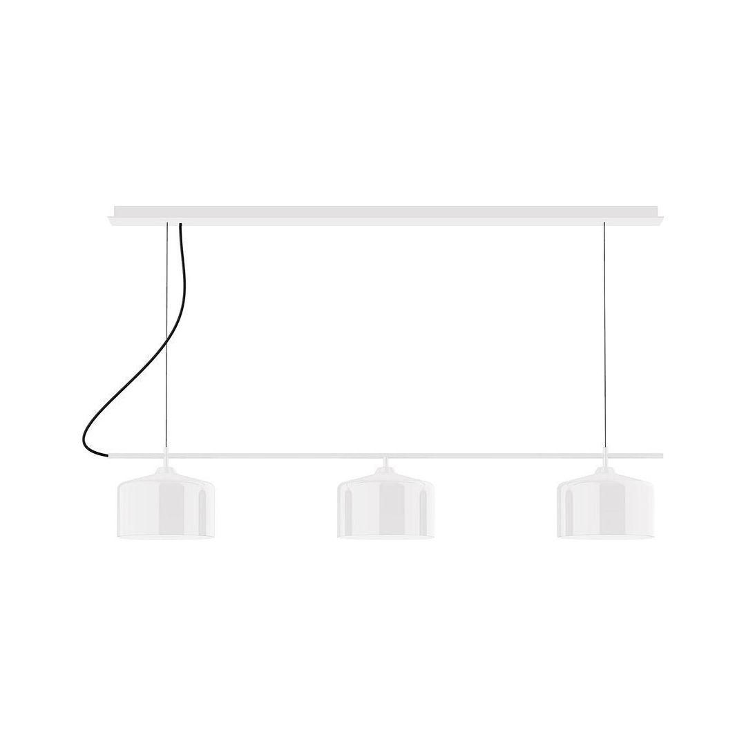 Montclair Light Works - CHD419-44 - Three Light Linear Chandelier - Axis - White