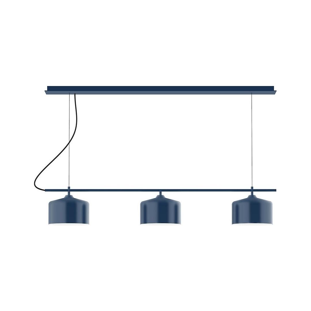 Montclair Light Works - CHD419-50 - Three Light Linear Chandelier - Axis - Navy