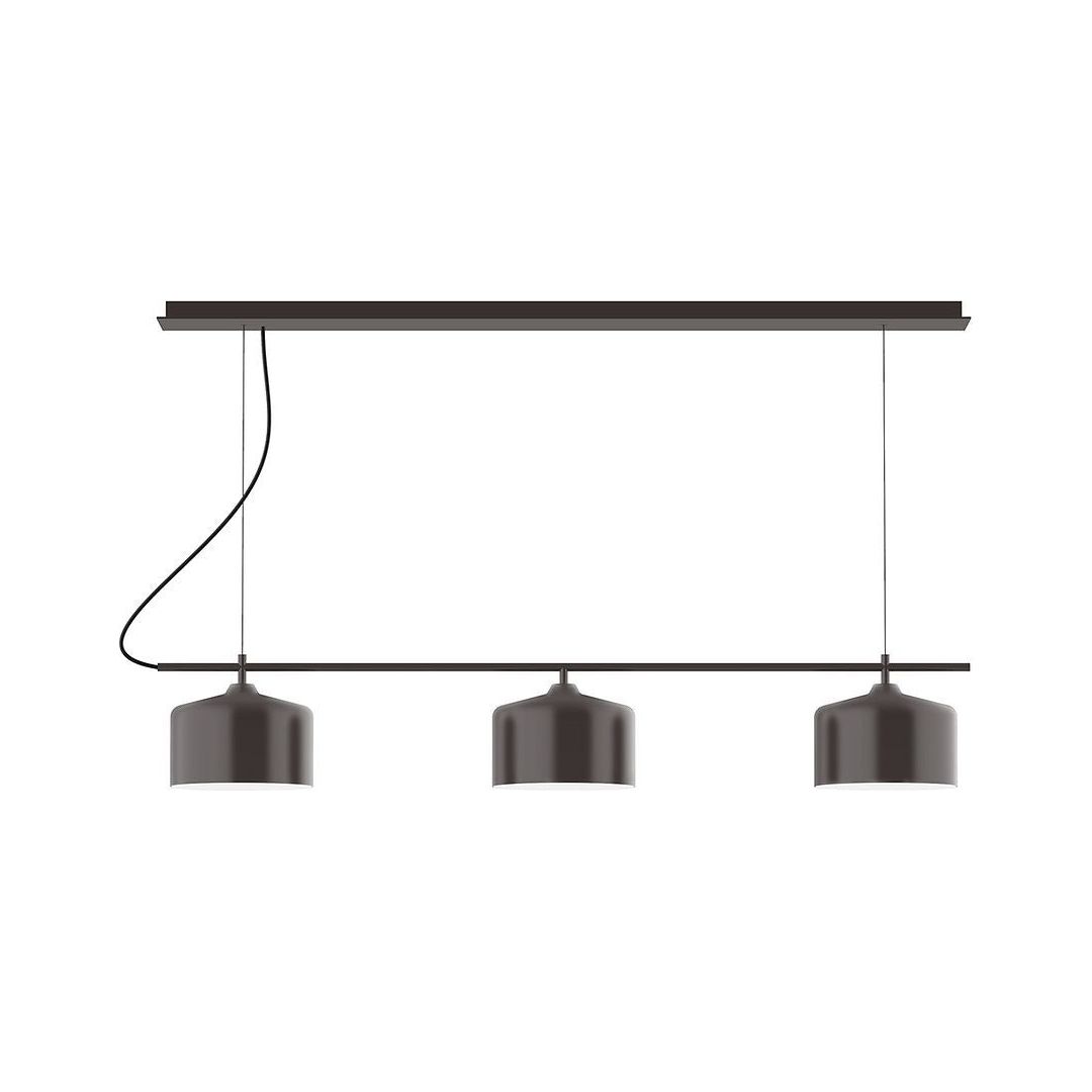 Montclair Light Works - CHD419-51-C24 - Three Light Linear Chandelier - Axis - Architectural Bronze