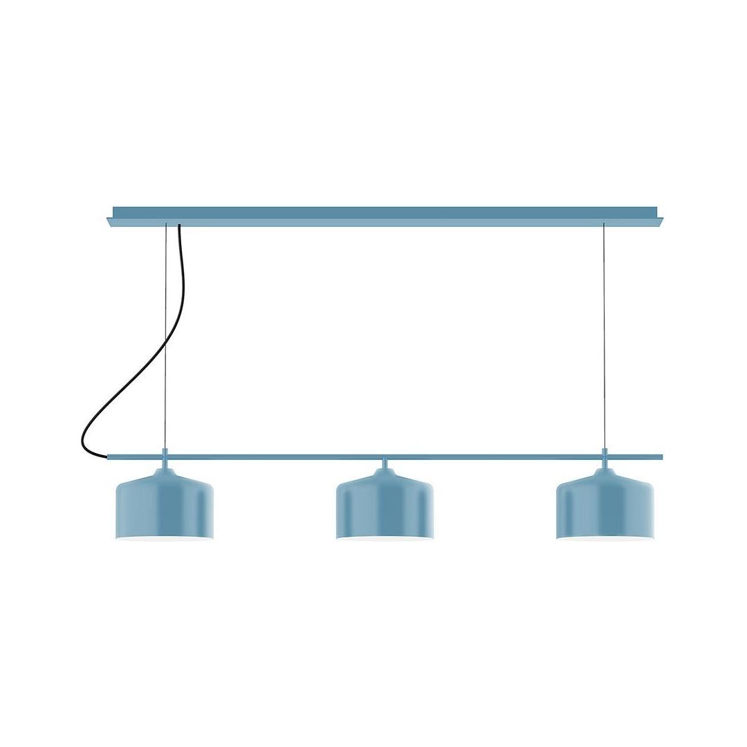 Montclair Light Works - CHD419-54 - Three Light Linear Chandelier - Axis - Light Blue