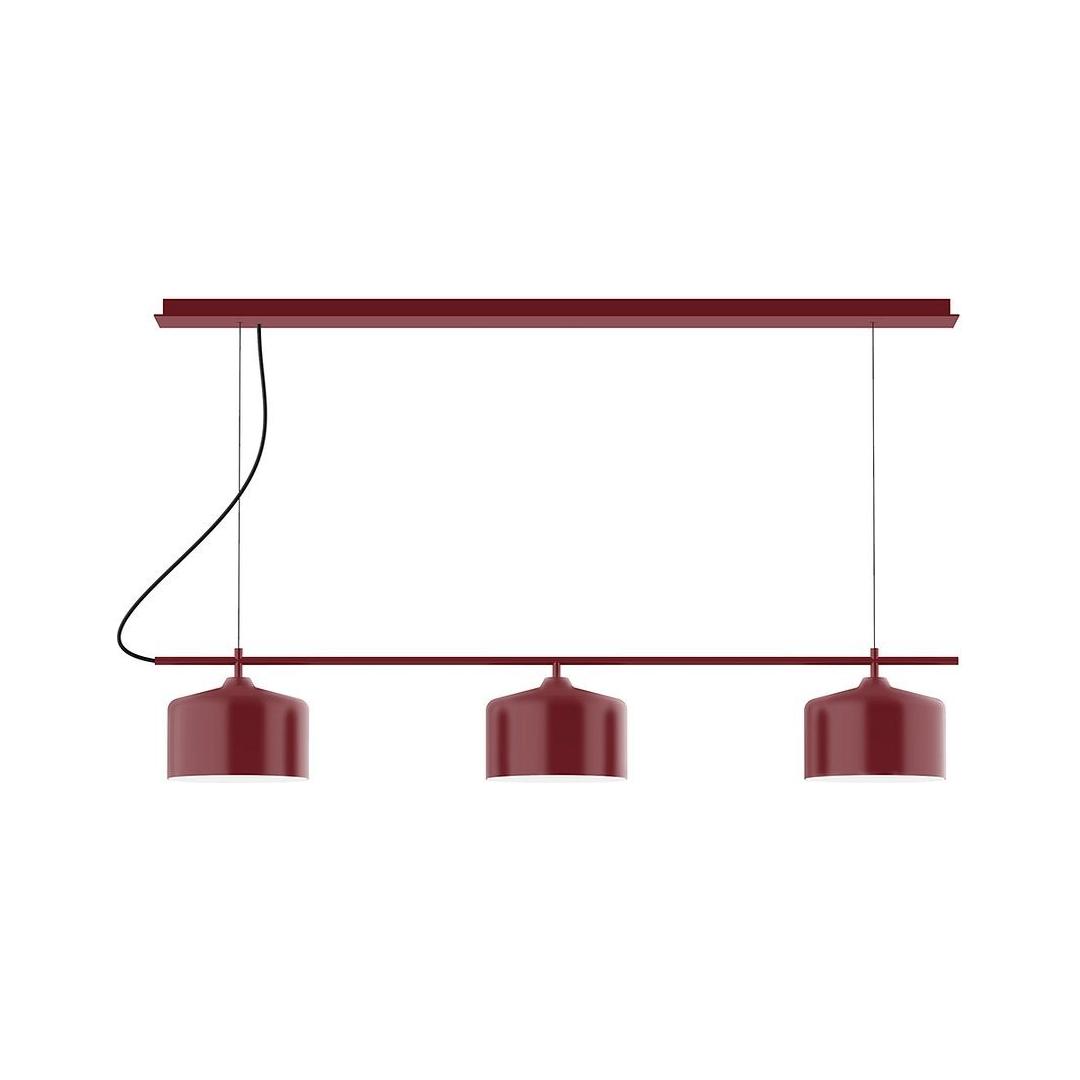 Montclair Light Works - CHD419-55 - Three Light Linear Chandelier - Axis - Barn Red