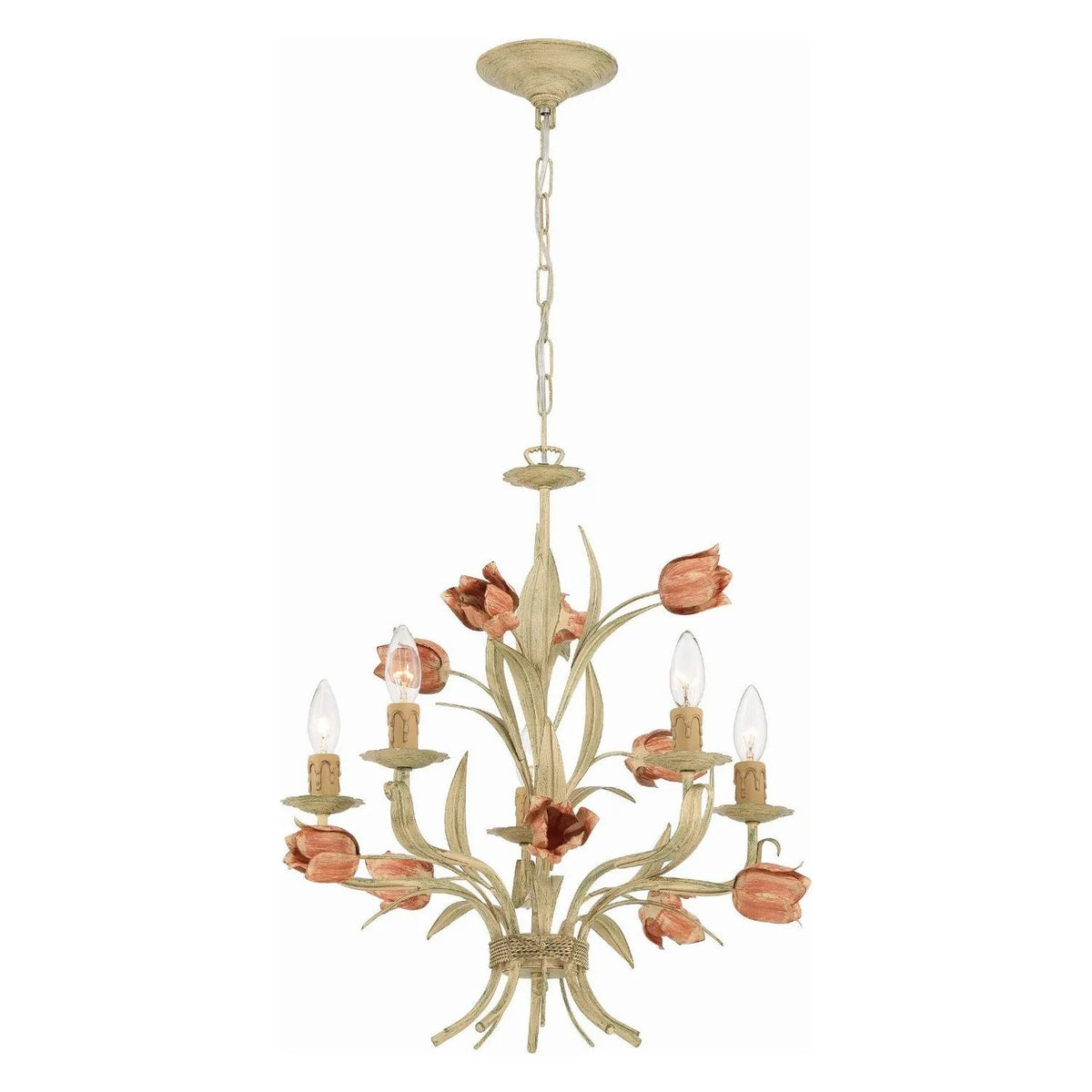 Crystorama - 4805-SR - Five Light Chandelier - Southport - Sage Rose