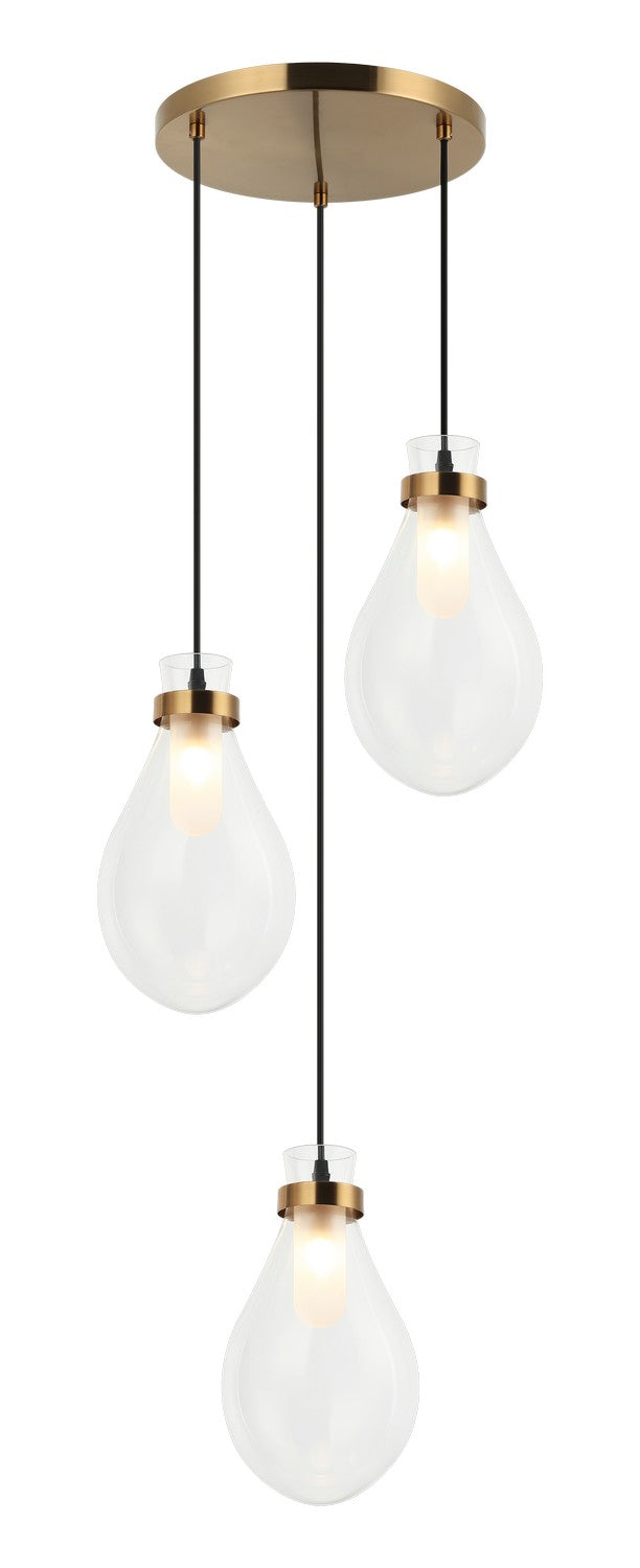 Matteo Canada - C31903AG - Three Light Pendant - Seranna - Aged Gold Brass