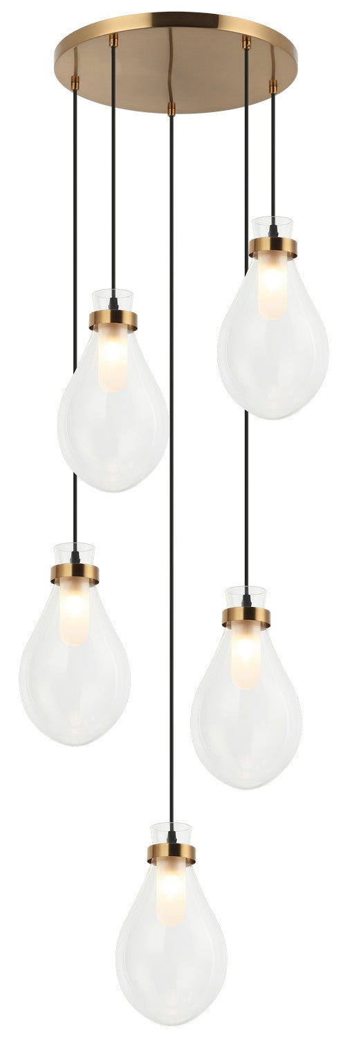 Matteo Canada - C31905AG - Five Light Pendant - Seranna - Aged Gold Brass