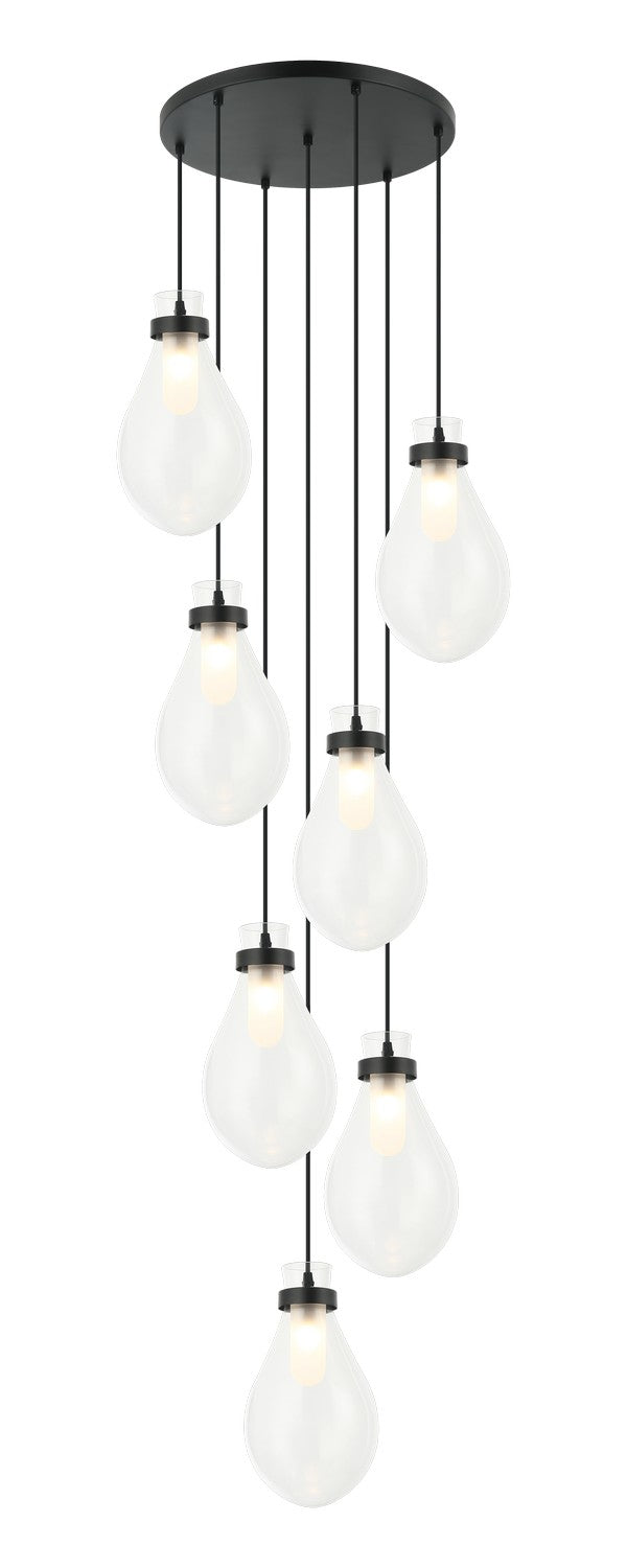 Matteo Canada - C31907MB - Seven Light Pendant - Seranna - Matte Black