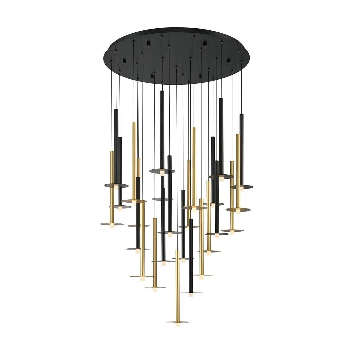 Lib & Co. Canada - 12105-023 - LED Chandelier - Piatto - Matte Black and Brushed Gold