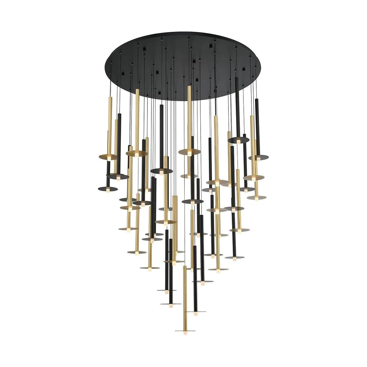 Lib & Co. Canada - 12106-023 - LED Chandelier - Piatto - Matte Black & Plated Brushed Gold