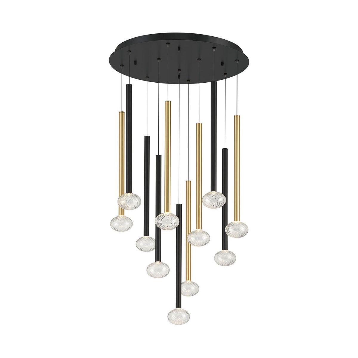 Lib & Co. Canada - 12110-023 - LED Chandelier - Soffio - Matte Black and Brushed Gold