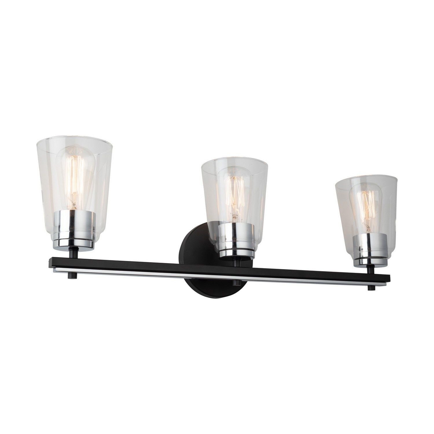 Artcraft Canada - AC11933NB - Three Light Bathroom Vanity - Essex - Black and Chrome