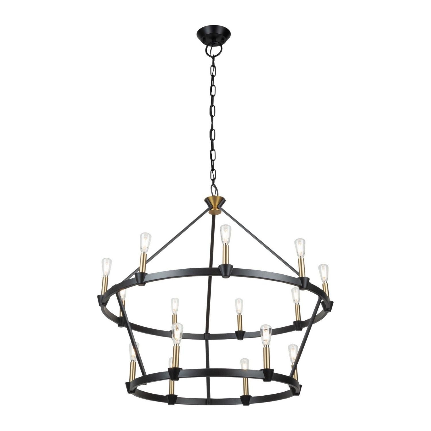 Artcraft Canada - AC11985BB - 15 Light Chandelier - Notting Hill - Black and Brushed Brass