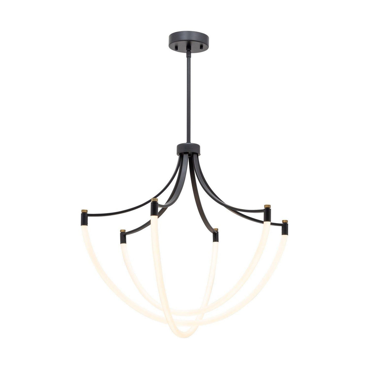 Artcraft Canada - AC6810BK - LED Chandelier - Cascata - Black and Brushed Brass