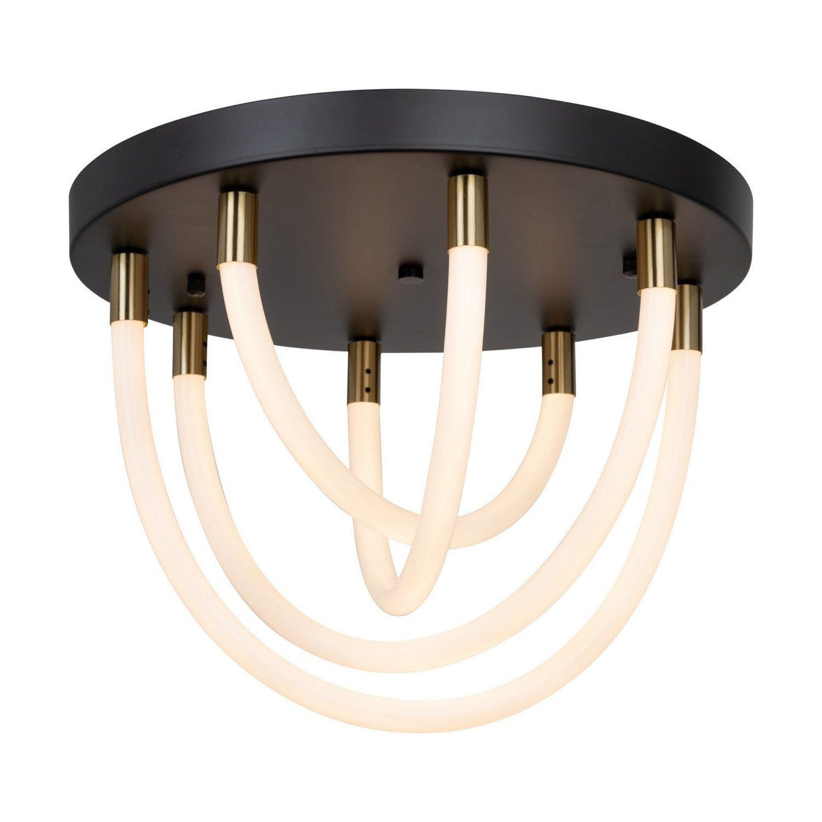 Artcraft Canada - AC6811BK - LED Flush Mount - Cascata - Black and Brushed Brass