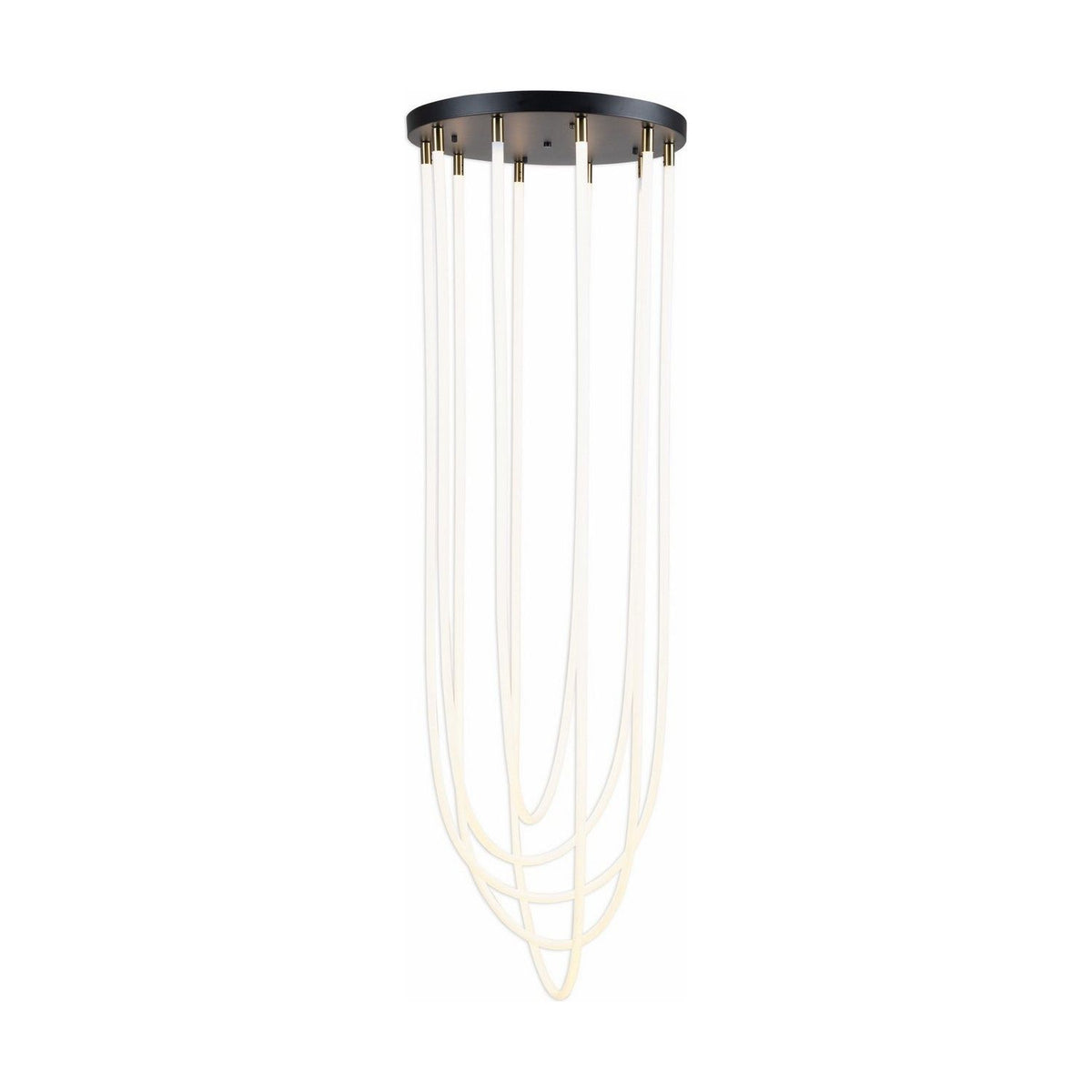 Artcraft Canada - AC6812BK - LED Chandelier - Cascata - Black and Brushed Brass