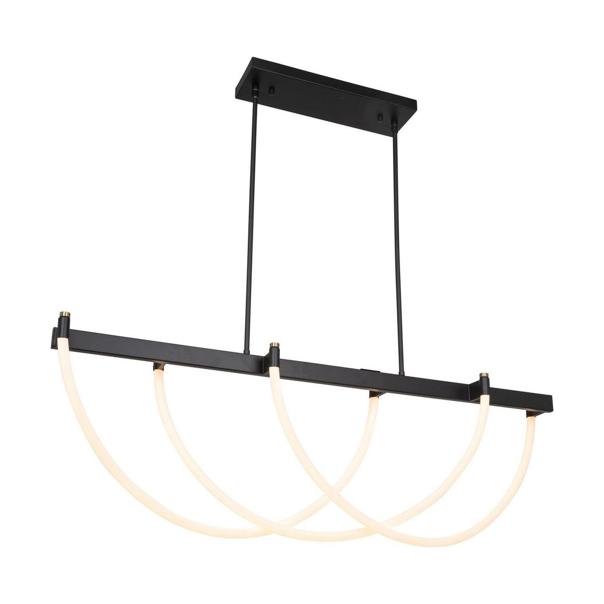 Artcraft Canada - AC6813BK - LED Island Pendant - Cascata - Black and Brushed Brass