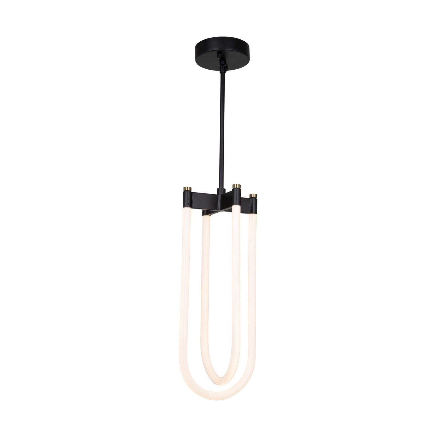 Artcraft Canada - AC6815BK - LED Pendant - Cascata - Black and Brushed Brass