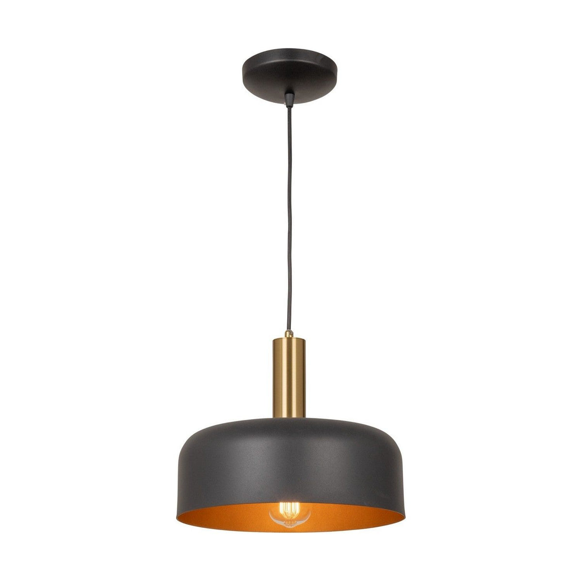 Artcraft Canada - AC7421BB - One Light Pendant - Orsa - Black and Brushed Brass