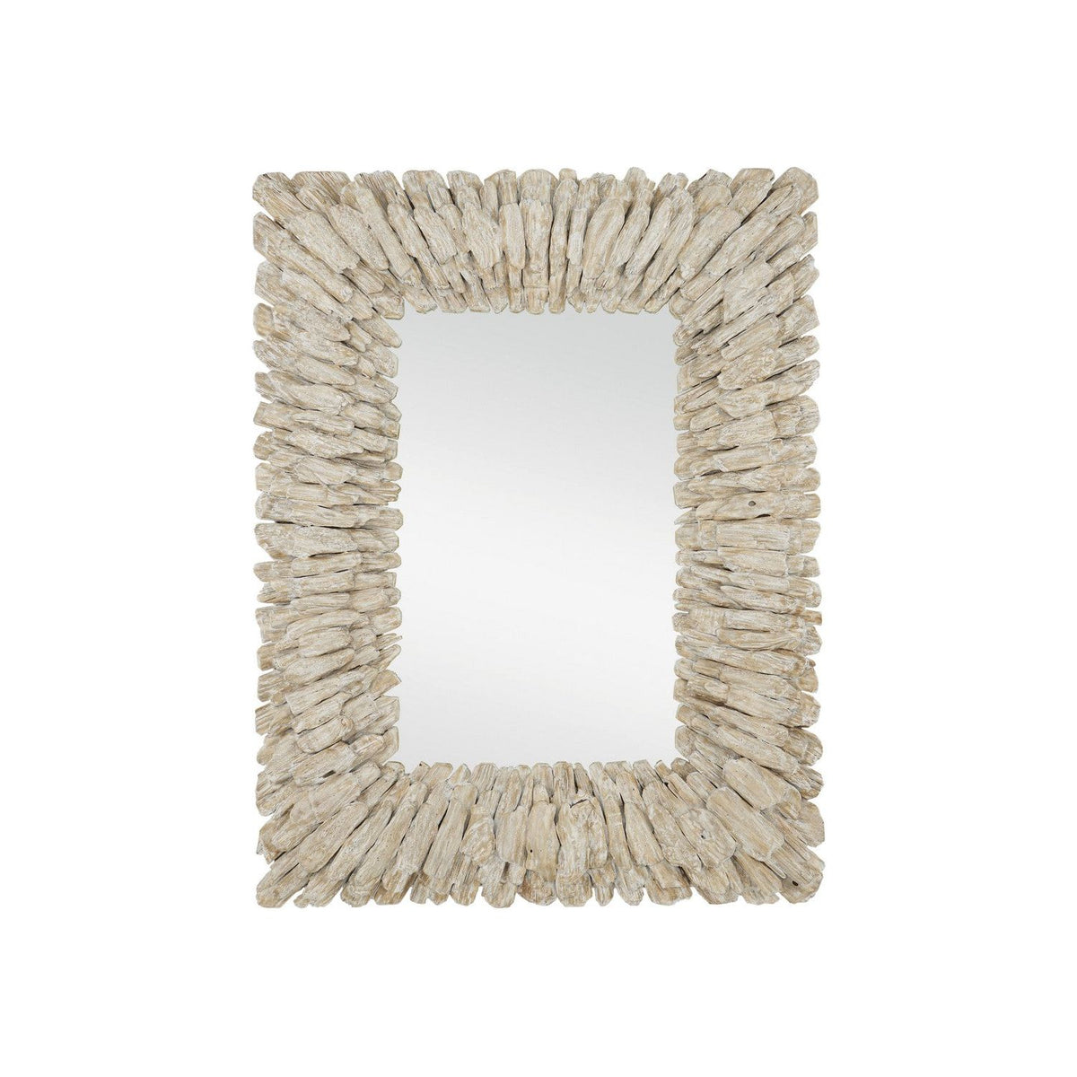 Currey and Company - 1000-0150 - Mirror - Beachhead - Whitewashed Driftwood/Mirror