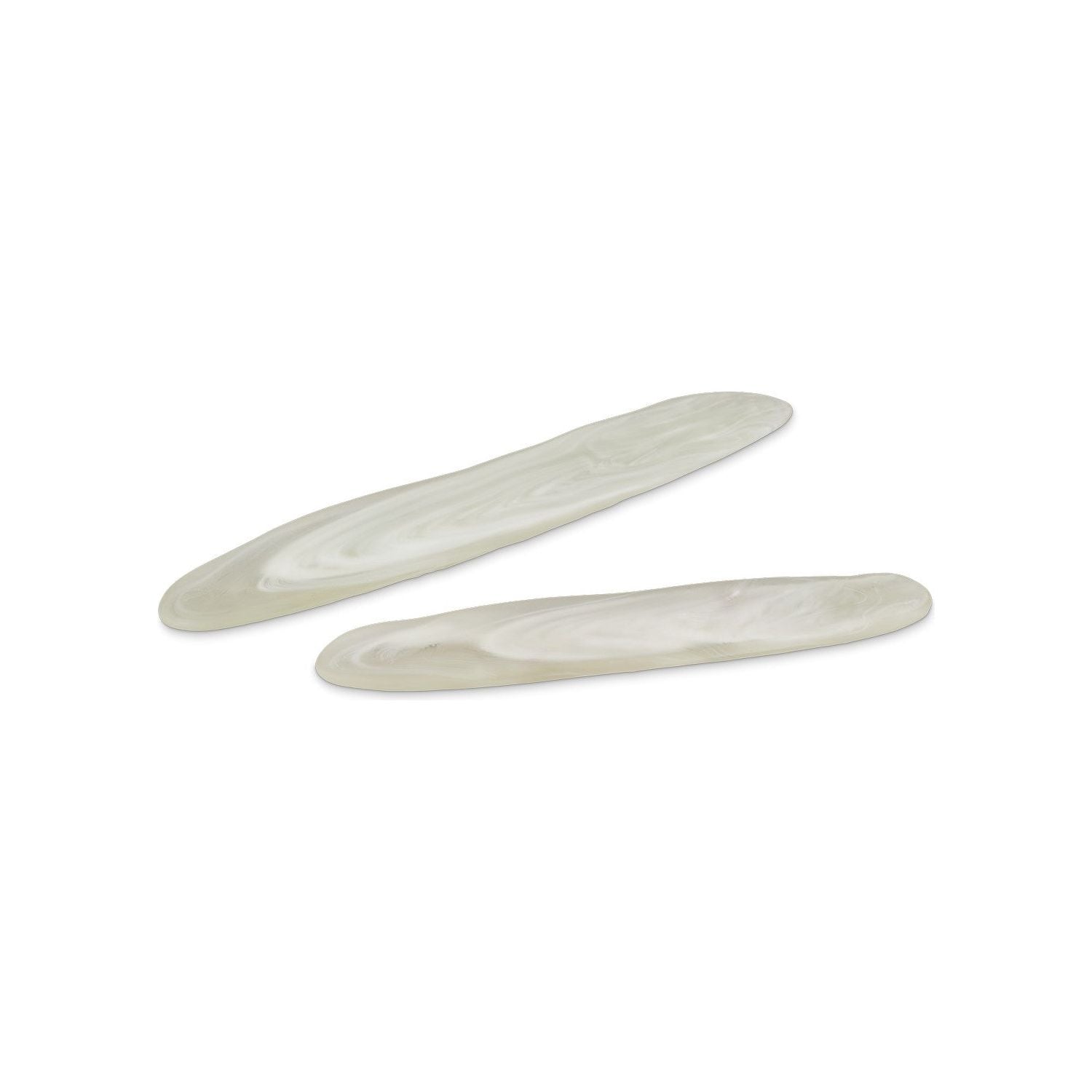 Currey and Company - 1200-0754 - Tray Set of 2 - Milky - White/Frosted