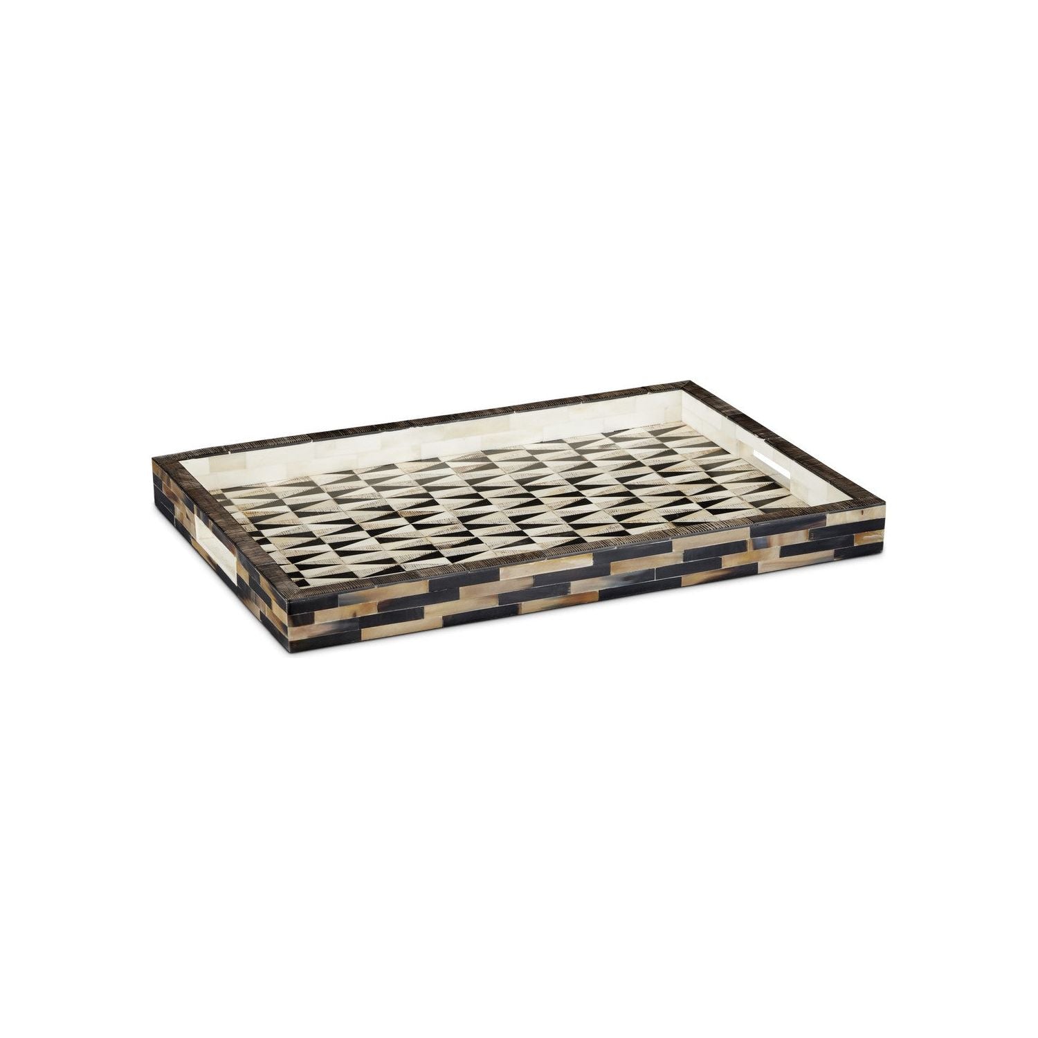 Currey and Company - 1200-0759 - Tray - Aldo - Natural/Black/White